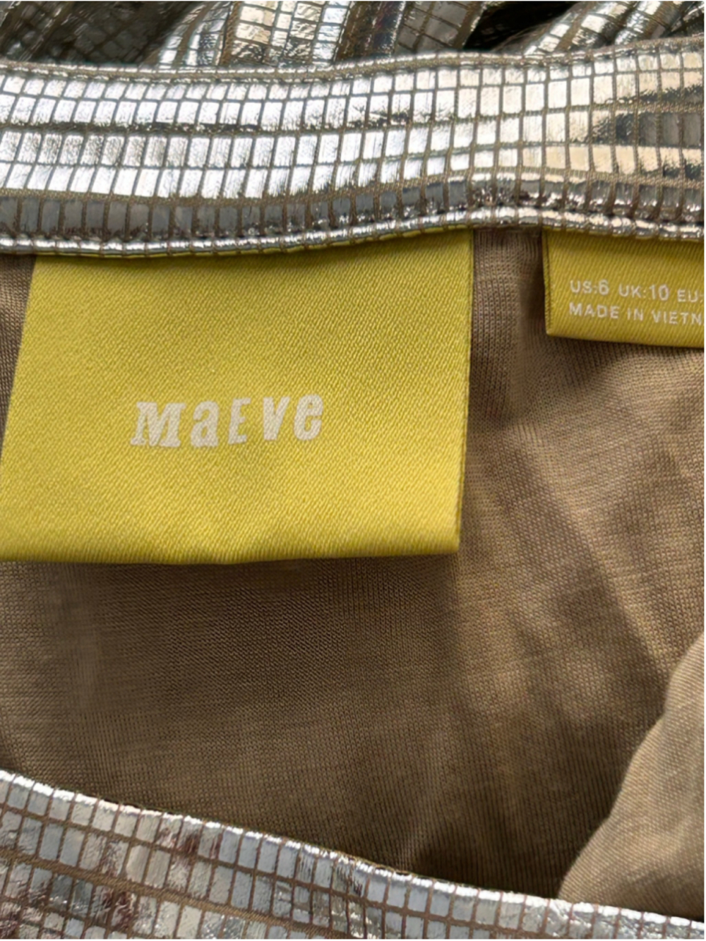 Maeve by Anthropologie Metallic Silver Pleated Midi Skirt Size 6 - Picture 4 of 12